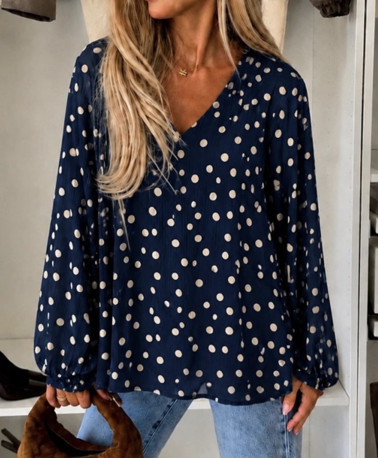 Blouse à pois — Marine