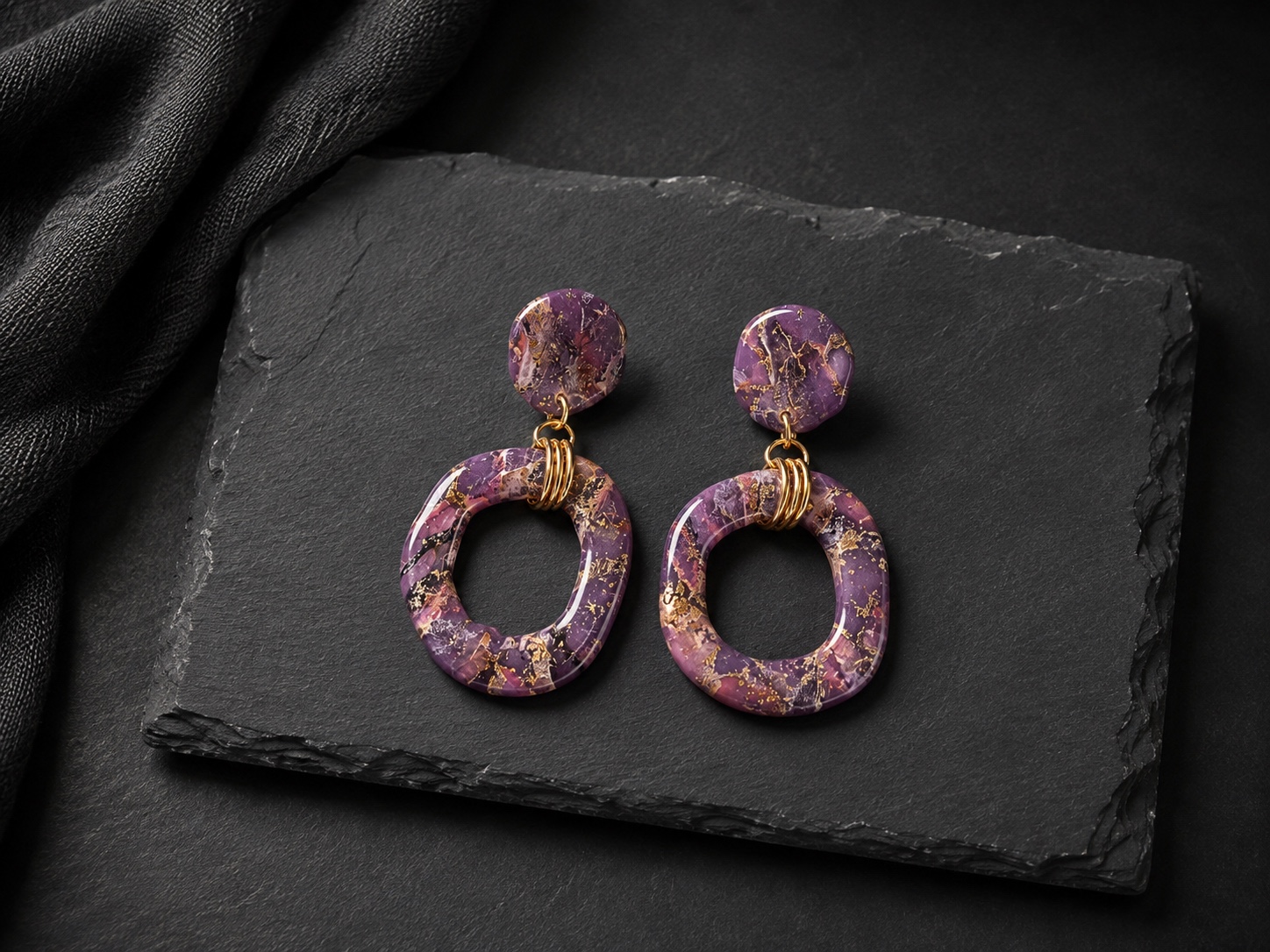 Boucles Anneaux violets