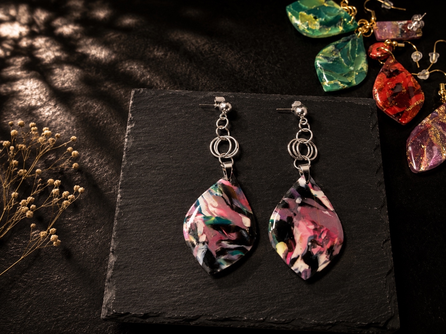 Boucles Éclats roses