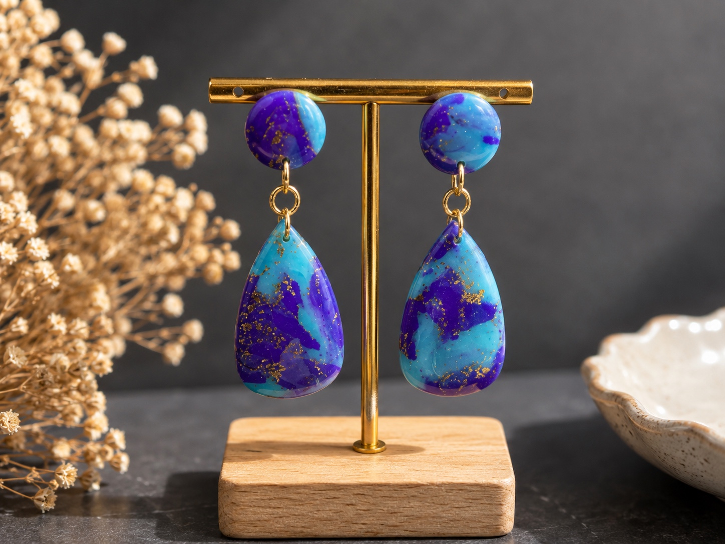 Boucles Gouttes bleu violet