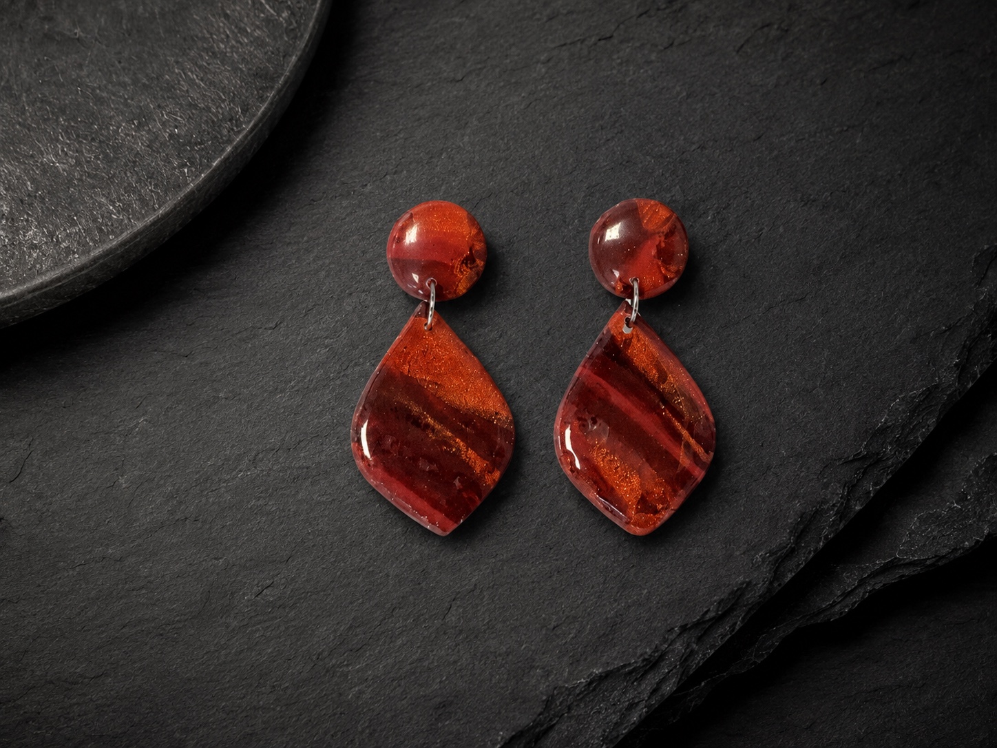 Boucles Gouttes bordeaux transparent