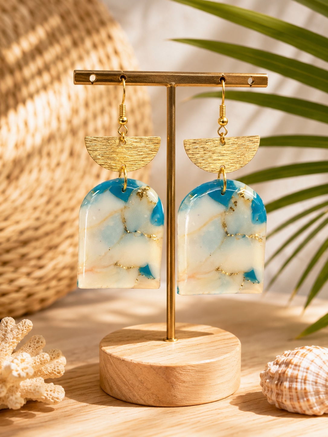 Boucles Gouttes lagon doré