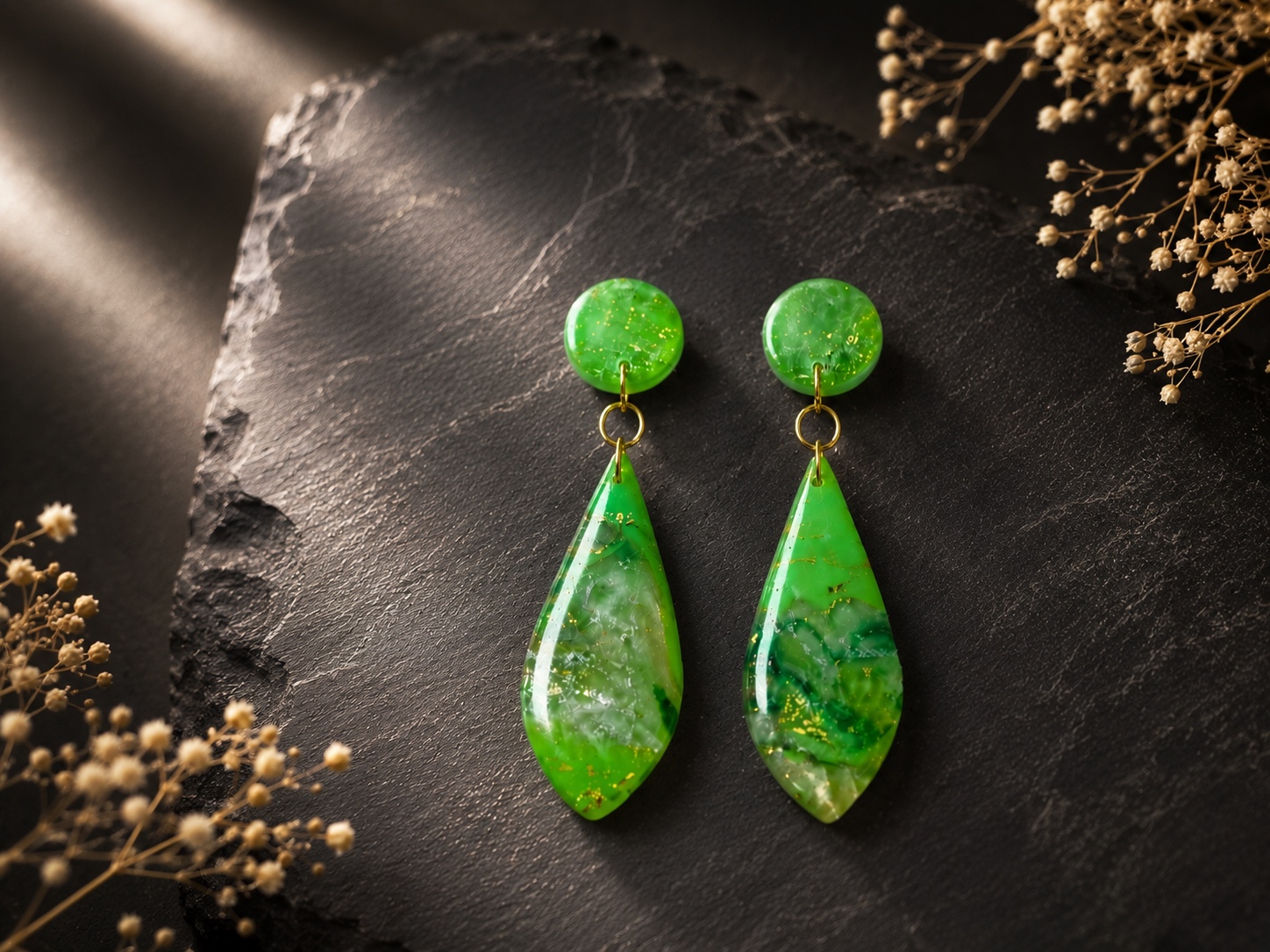 Boucles Gouttes vert vif