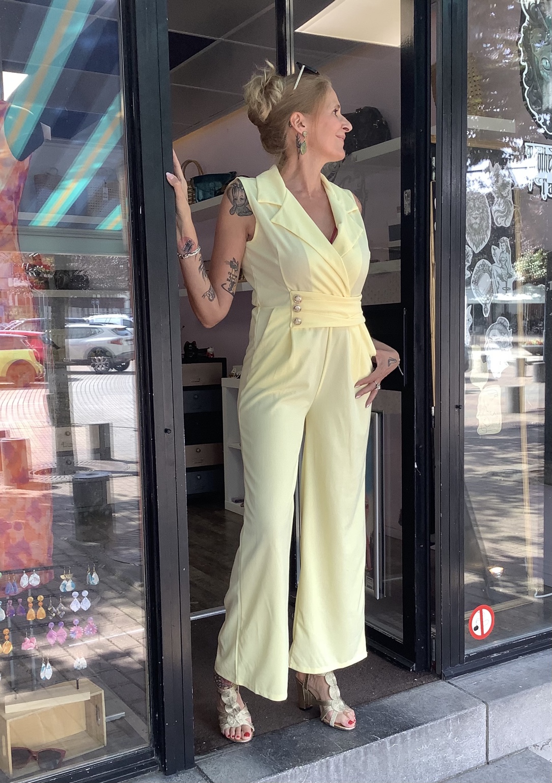 Combinaison pantalon jaune — Jaune — Vue portée
