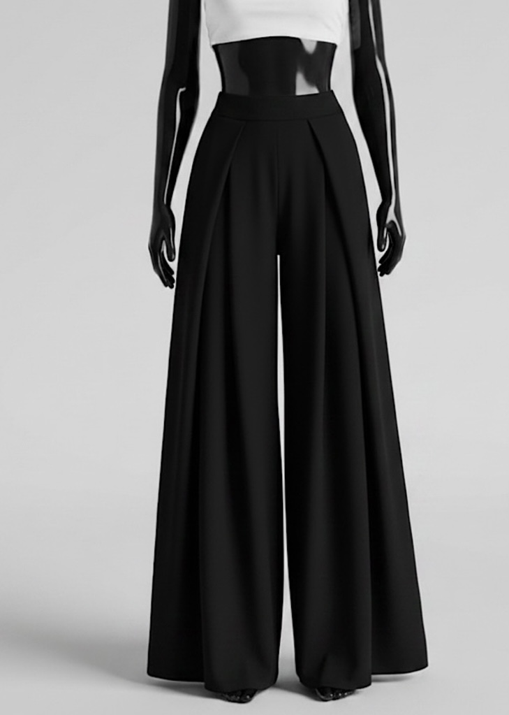 Pantalon large à plis — Noir