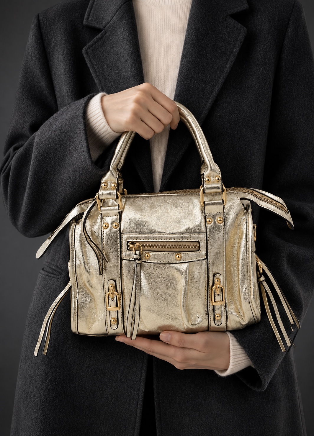 Sac à main à boucles — Doré